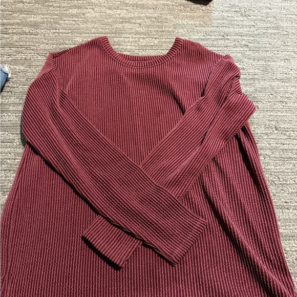 Maurices Ribbed Maroon Top - Picture 1 of 2